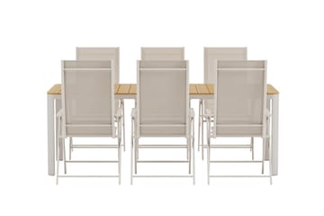 Etna Matbord Utomhus 90x210 cm med 6 Levanzo Karmstol - Utemöbler - Utegrupp - Matgrupp utomhus