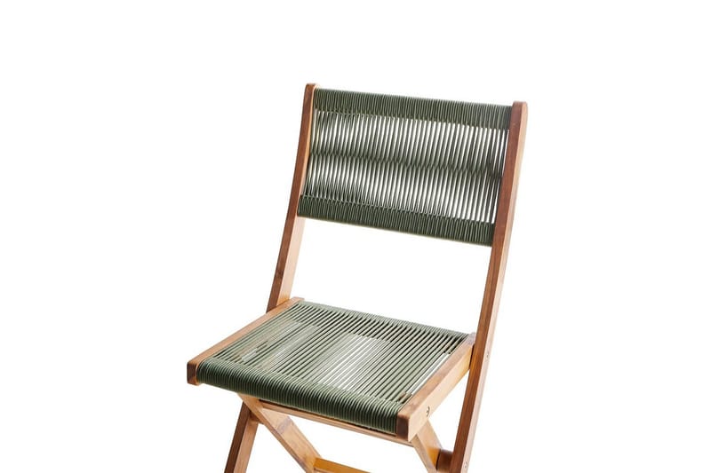 Fällbara utemöbler Prossedi - Grönt, ljust trä - Utemöbler - Utegrupp - Matgrupp utomhus