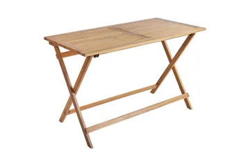 Fällbara utemöbler Prossedi - Beige, ljust trä - Utemöbler - Utegrupp - Matgrupp utomhus
