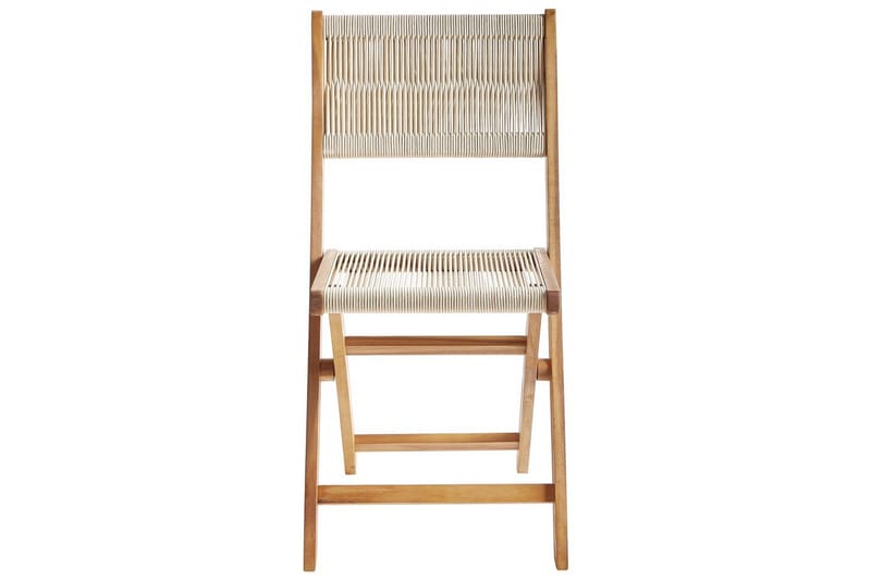 Fällbara utemöbler Prossedi - Beige, ljust trä - Utemöbler - Utegrupp - Matgrupp utomhus