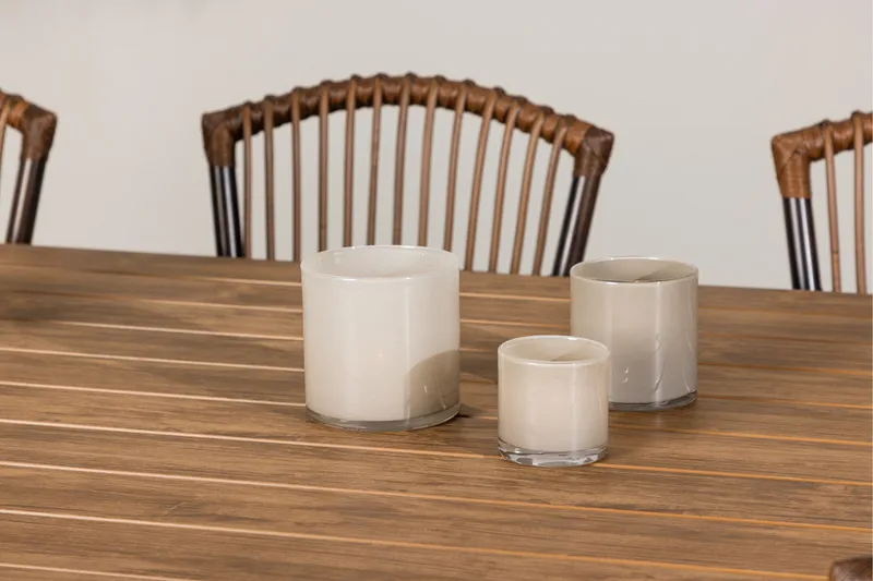 Garcia Matgrupp 200 cm + 6 st Galera Matstolar Brun/Svart - Utemöbler - Utegrupp - Matgrupp utomhus