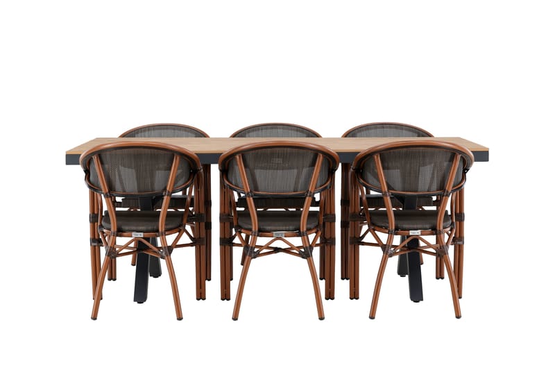 Garcia Matgrupp Utomhus 200 cm + 6 st Vila Matstolar Svart - Utemöbler - Utegrupp - Matgrupp utomhus