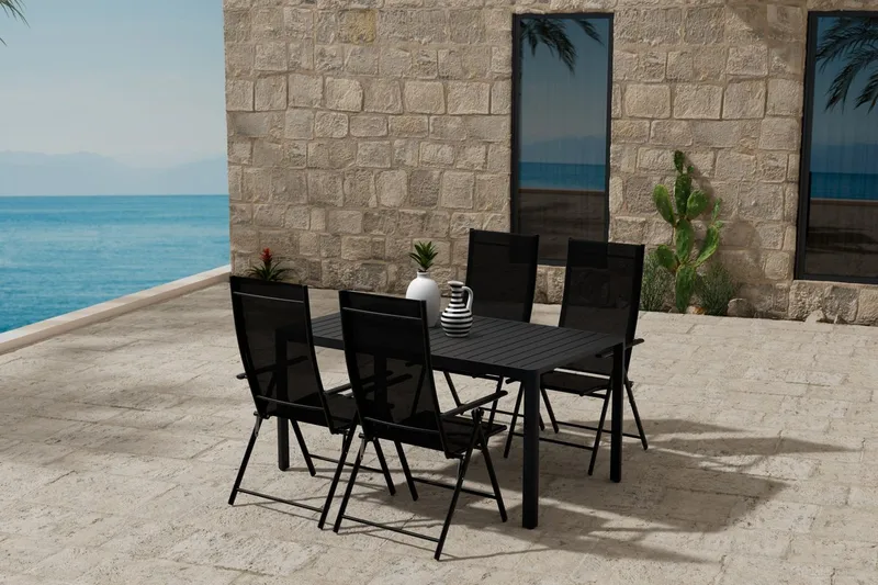 Giardini Matbord Utomhus 85x150 cm med 4 Levanzo Karmstol