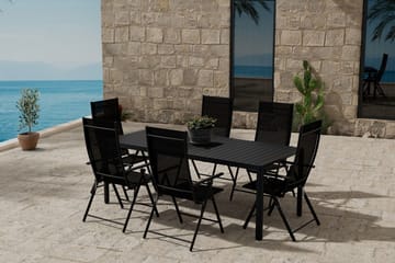 Giardini Matbord Utomhus 90x200 cm med 6 Levanzo Karmstol - Utemöbler - Utegrupp - Matgrupp utomhus