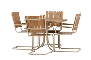 Holmsund Matgrupp Utomhus 4-sits - Beige - Utemöbler - Utegrupp - Matgrupp utomhus