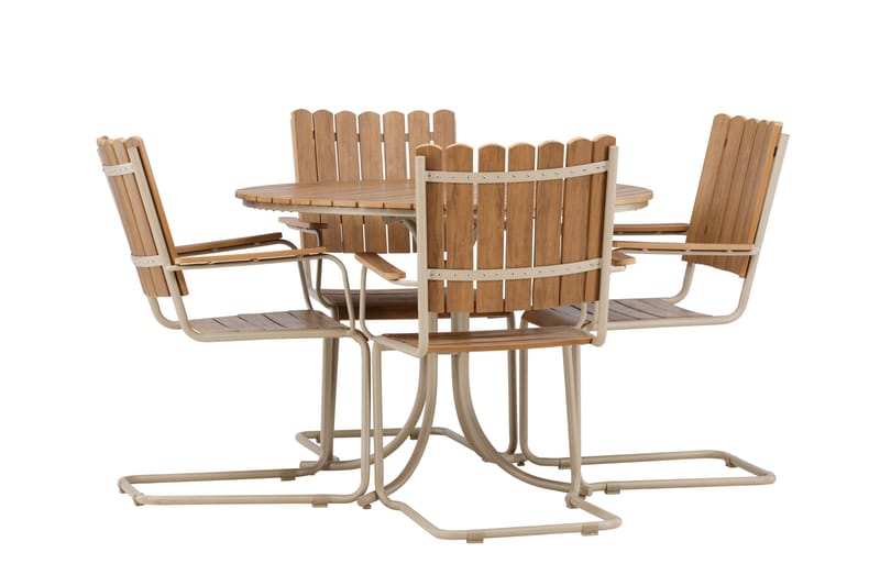 Holmsund Matgrupp Utomhus 4-sits - Beige - Utemöbler - Utegrupp - Matgrupp utomhus