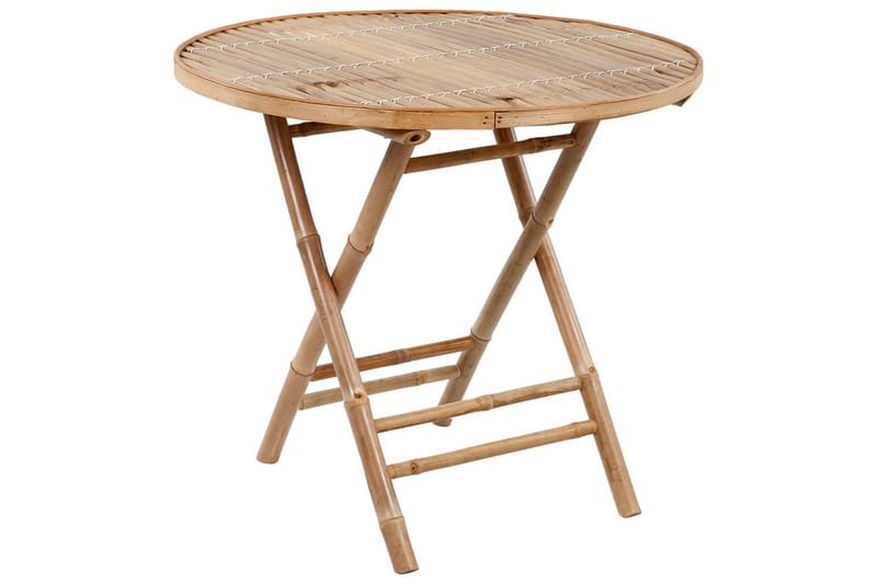 Hopfällbar Matgrupp Utomhus för trädgården med dynor 5 delar bambu - Beige - Utemöbler - Utegrupp - Matgrupp utomhus