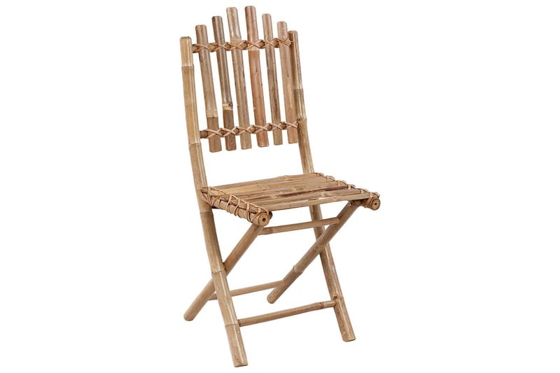 Hopfällbar Matgrupp Utomhus för trädgården med dynor 5 delar bambu - Beige - Utemöbler - Utegrupp - Matgrupp utomhus