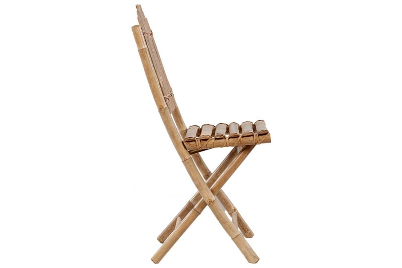 Hopfällbar Matgrupp Utomhus för trädgården med dynor 5 delar bambu - Beige - Utemöbler - Utegrupp - Matgrupp utomhus