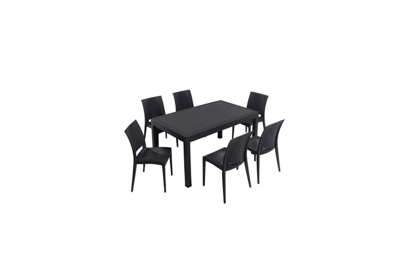 Hyder Matgrupp Utomhus 6-sits - Svart - Utemöbler - Utegrupp - Matgrupp utomhus
