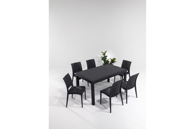 Hyder Matgrupp Utomhus 6-sits - Svart - Utemöbler - Utegrupp - Matgrupp utomhus