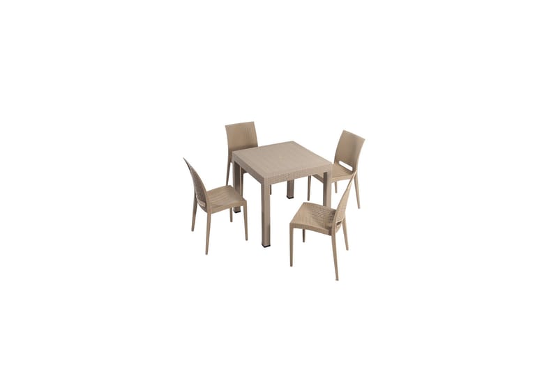 Hysen Matgrupp Utomhus 4-sits - Ljusbrun - Utemöbler - Utegrupp - Matgrupp utomhus