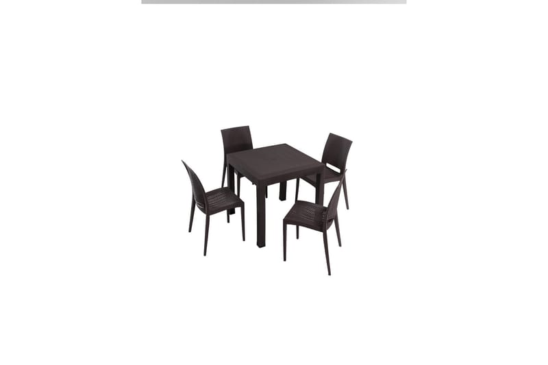 Hysen Matgrupp Utomhus 4-sits - Mörkbrun - Utemöbler - Utegrupp - Matgrupp utomhus