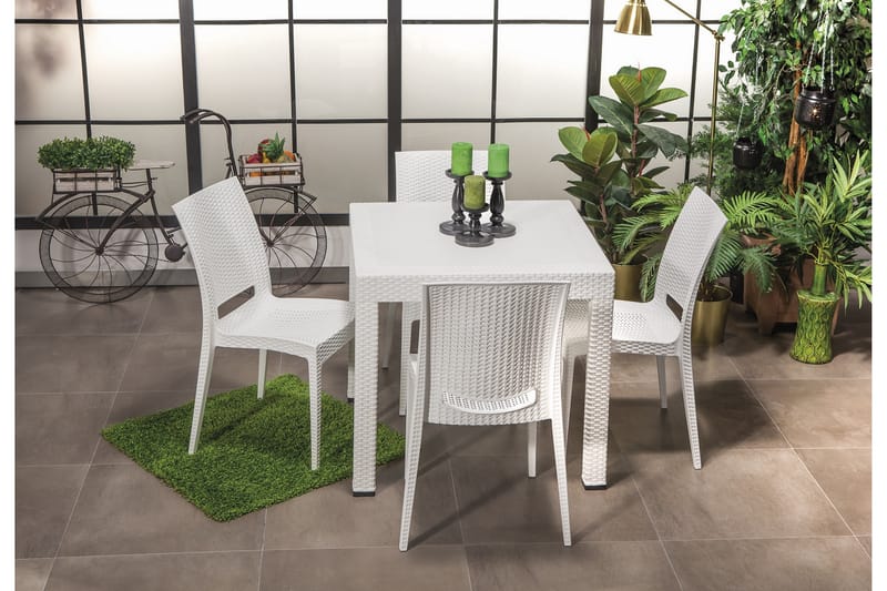 Hysen Matgrupp Utomhus 4-sits - Vit - Utemöbler - Utegrupp - Matgrupp utomhus