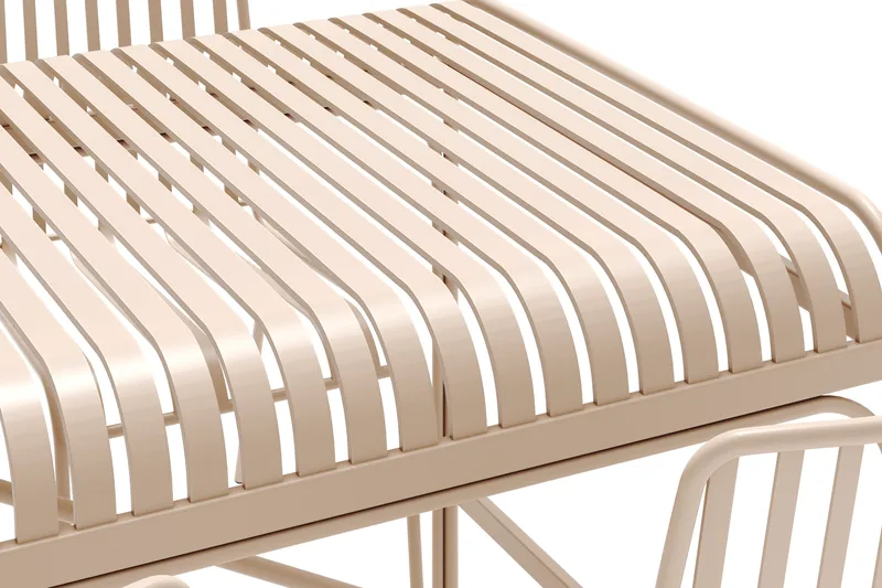 Jarva Stor Matgrupp Utomhus 200 cm med 6 stolar i metall - Beige - Utemöbler - Utegrupp - Matgrupp utomhus