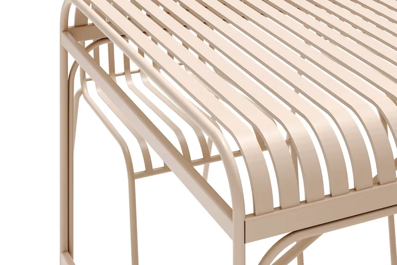 Jarva Stor Matgrupp Utomhus 200 cm med 6 stolar i metall - Beige - Utemöbler - Utegrupp - Matgrupp utomhus