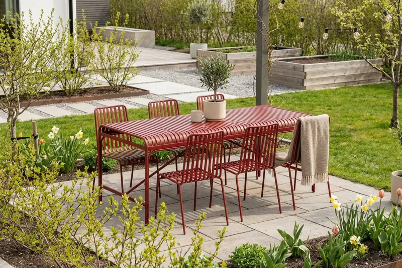 Jarva utomhus matgrupp 200 cm med 6 Jarva matstolar - Röd - Utemöbler - Utegrupp - Matgrupp utomhus