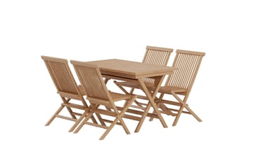 Kenya Matbord Utomhus 120 cm med 4 Kenya Utestol Hopfällbar - Utemöbler - Utegrupp - Matgrupp utomhus