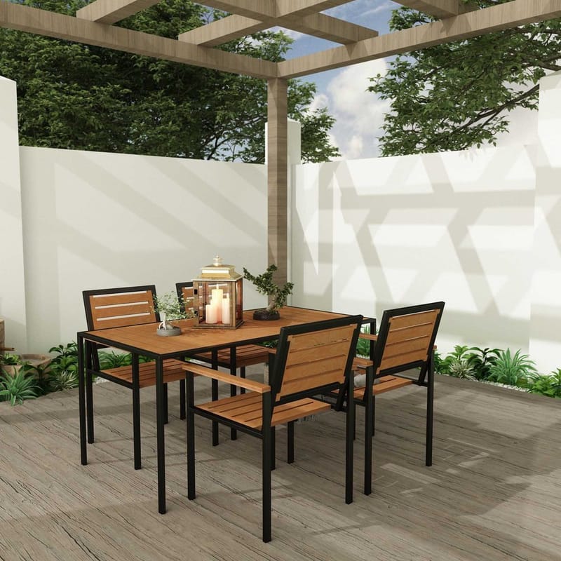 Klyren Matgrupp med 4 Stolar Utomhus - Brun - Utemöbler - Utegrupp - Matgrupp utomhus