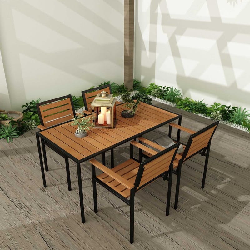 Klyren Matgrupp med 4 Stolar Utomhus - Brun - Utemöbler - Utegrupp - Matgrupp utomhus