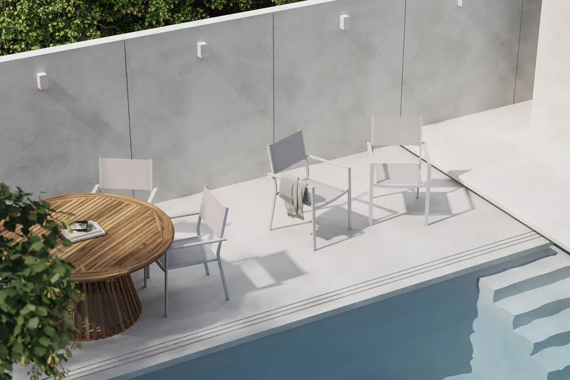 Lakenview Matbord Rund 150 med 6 Las Vegas Karmstolar - Natur - Utemöbler - Utegrupp - Matgrupp utomhus