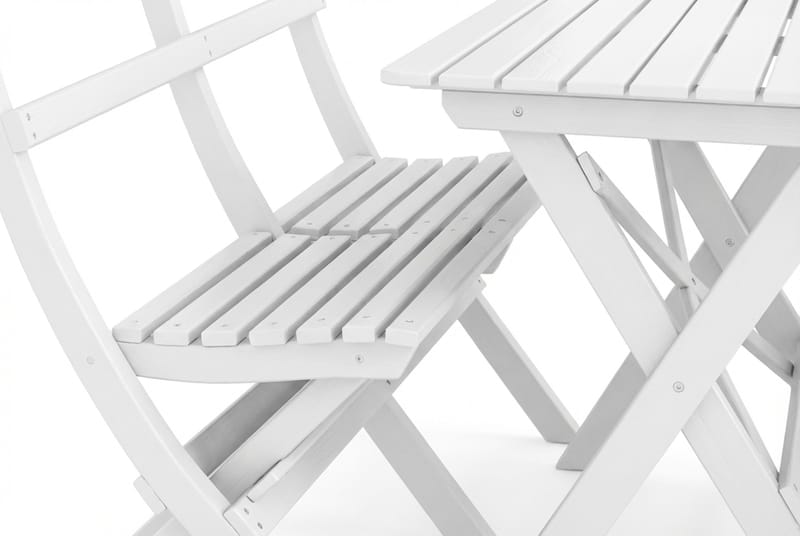 Landet Utomhus matgrupp 118x70x74 cm med 2 soffor - Vit - Utemöbler - Utegrupp - Matgrupp utomhus