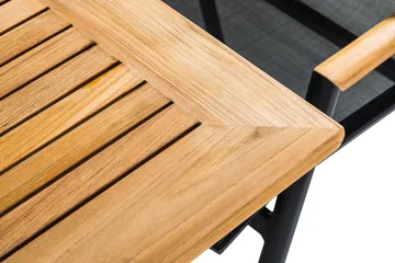 Las Vegas Matgrupp 220-280x100+ 8 Stolar m Dyna - Svart/Teak - Utemöbler - Utegrupp - Matgrupp utomhus