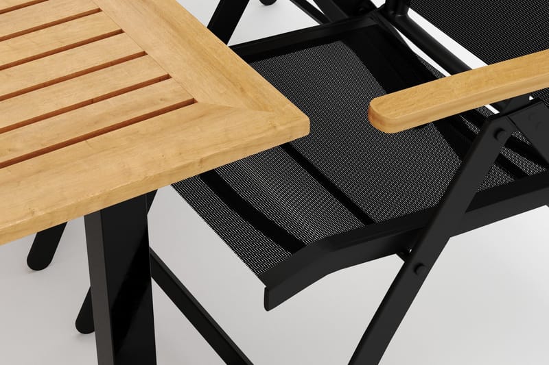 Las Vegas utomhus matgrupp förlängningsbart 220x280x100 cm med 8 Las Vegas positionsstolar - Svart - Utemöbler - Utegrupp - Matgrupp utomhus