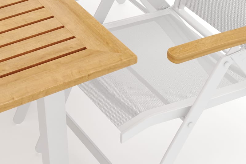 Las Vegas utomhus matgrupp förlängningsbart 220x280x100 cm med 8 Las Vegas positionsstolar - Vit - Utemöbler - Utegrupp - Matgrupp utomhus