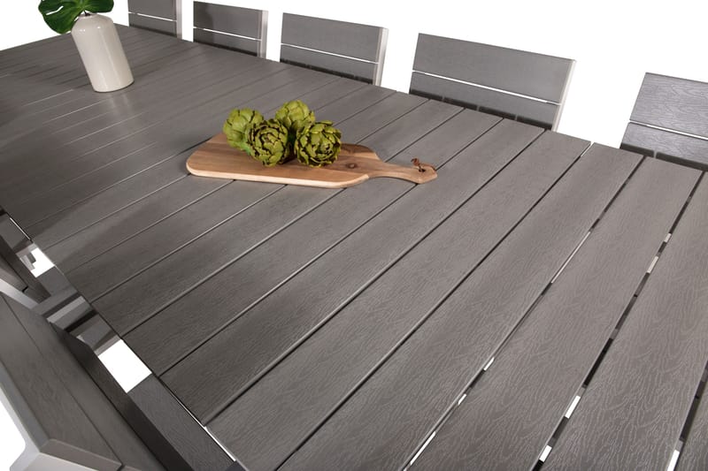 Levels Matgrupp Utomhus + 10 Utestolar - Vit/Grå - Utemöbler - Utegrupp - Matgrupp utomhus