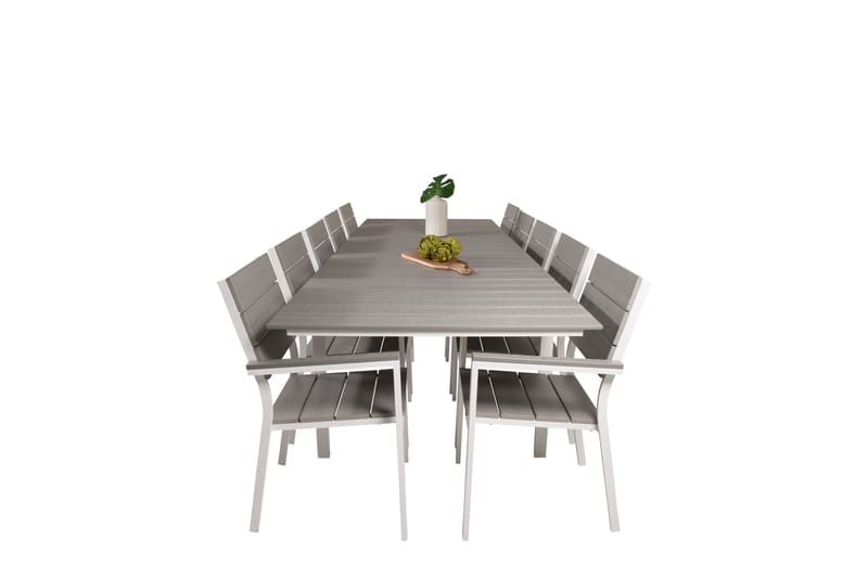Levels Matgrupp Utomhus + 10 Utestolar - Vit/Grå - Utemöbler - Utegrupp - Matgrupp utomhus
