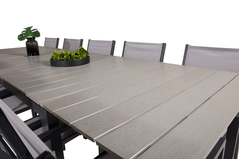 Levels Matgrupp Utomhus 225-325 cm Rektangulär med 10 Copacabana Utestolar - Grå - Utemöbler - Utegrupp - Matgrupp utomhus