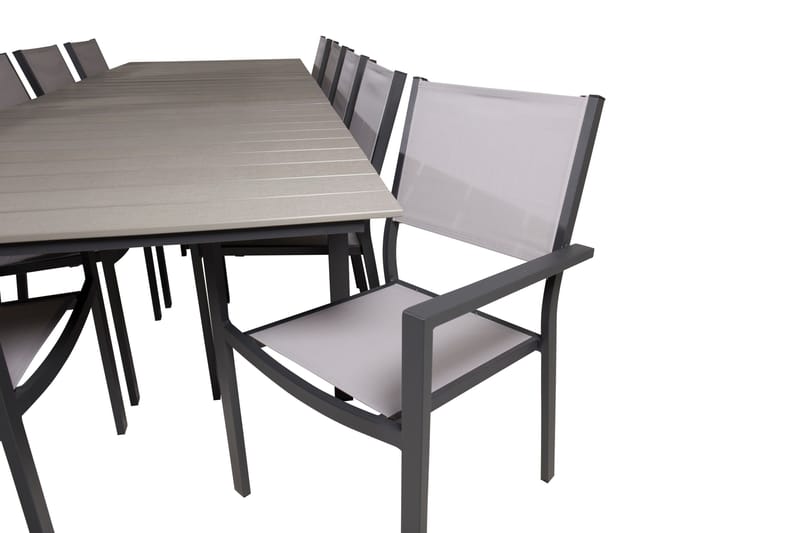 Levels Matgrupp Utomhus 225-325 cm Rektangulär med 10 Copacabana Utestolar - Grå - Utemöbler - Utegrupp - Matgrupp utomhus