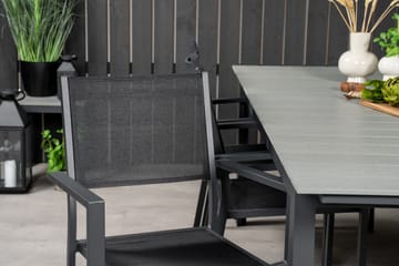 Levels Matgrupp Utomhus 230-310 cm Rektangulär med 6 Copacabana Utestolar - Svart - Utemöbler - Utegrupp - Matgrupp utomhus