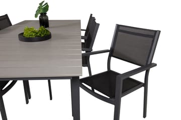 Levels Matgrupp Utomhus 230-310 cm Rektangulär med 6 Copacabana Utestolar - Svart - Utemöbler - Utegrupp - Matgrupp utomhus