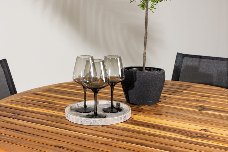 Lumpur Matgrupp Utomhus Rund 120 cm + 4 st Alling Matstolar Svart - Utemöbler - Utegrupp - Matgrupp utomhus