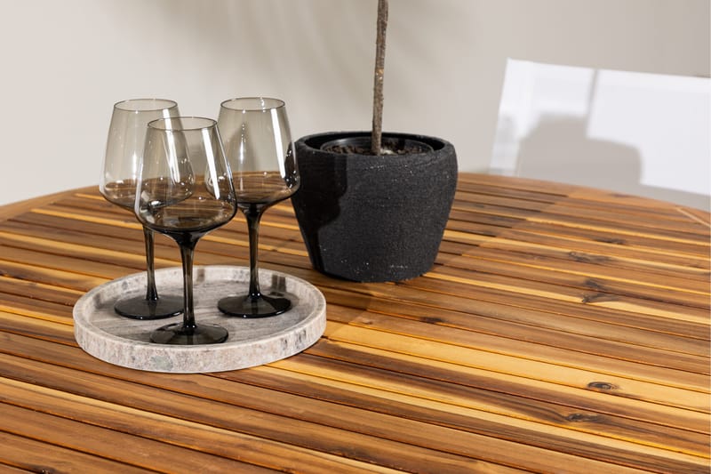 Lumpur Matgrupp Rund 120 cm + 4 st Alling Matstolar Vit - Utemöbler - Utegrupp - Matgrupp utomhus