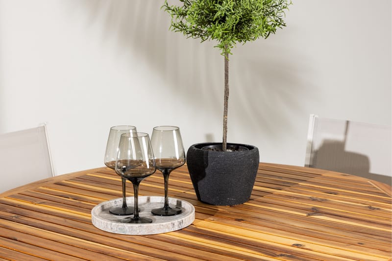 Lumpur Matgrupp Utomhus Rund 120 cm + 4 st Copacabana Matstolar Beige - Utemöbler - Utegrupp - Matgrupp utomhus