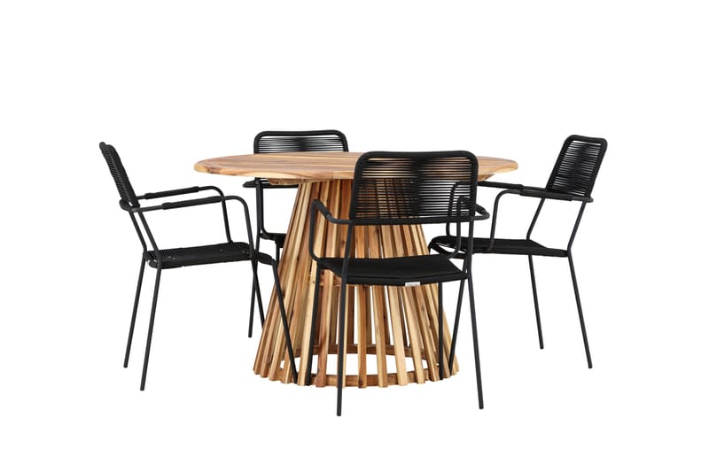 Lumpur Matgrupp Utomhus + 4 Utestolar - Natur - Utemöbler - Utegrupp - Matgrupp utomhus