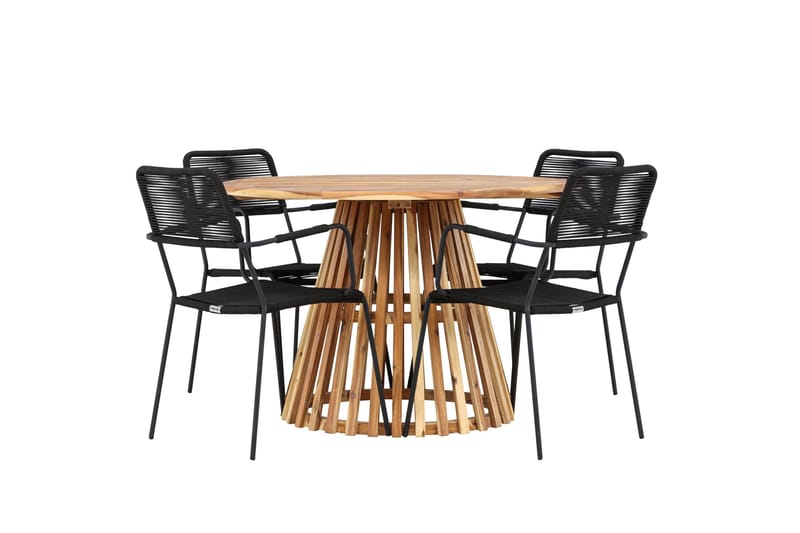 Lumpur Matgrupp Utomhus + 4 Utestolar - Natur - Utemöbler - Utegrupp - Matgrupp utomhus