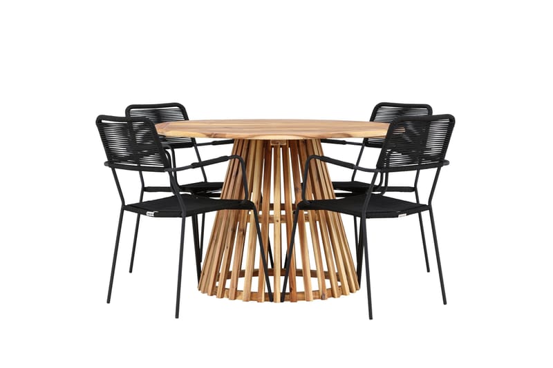 Lumpur Matgrupp Utomhus + 4 Utestolar - Natur - Utemöbler - Utegrupp - Matgrupp utomhus