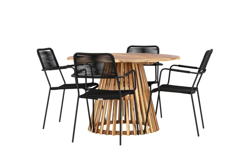 Lumpur Matgrupp Utomhus + 4 Utestolar - Natur - Utemöbler - Utegrupp - Matgrupp utomhus