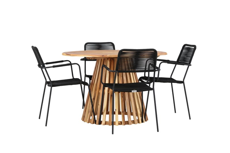 Lumpur Matgrupp Utomhus + 4 Utestolar - Natur - Utemöbler - Utegrupp - Matgrupp utomhus