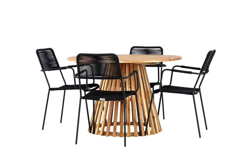 Lumpur Matgrupp Utomhus + 4 Utestolar - Natur - Utemöbler - Utegrupp - Matgrupp utomhus