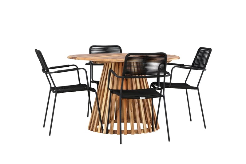 Lumpur Matgrupp Utomhus + 4 Utestolar - Natur - Utemöbler - Utegrupp - Matgrupp utomhus