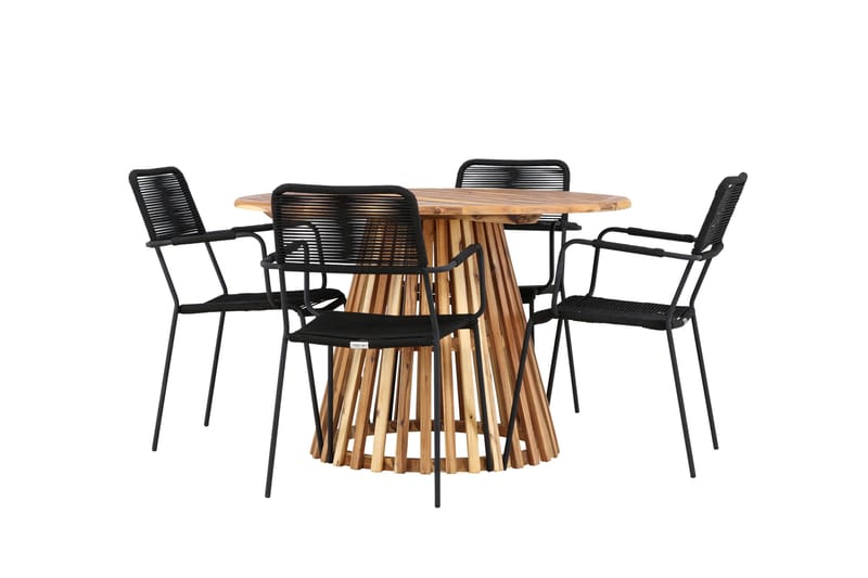 Lumpur Matgrupp Utomhus + 4 Utestolar - Natur - Utemöbler - Utegrupp - Matgrupp utomhus