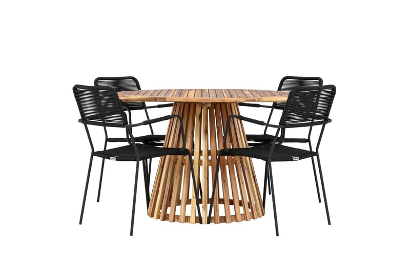 Lumpur Matgrupp Utomhus + 4 Utestolar - Natur - Utemöbler - Utegrupp - Matgrupp utomhus