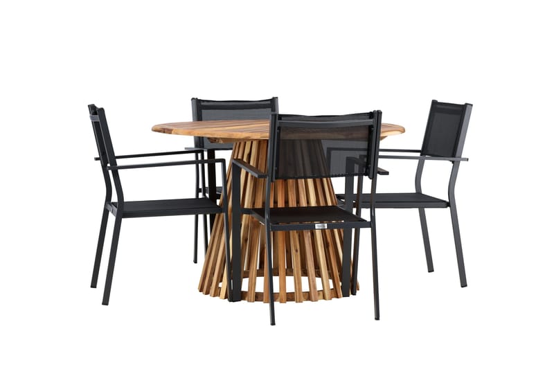 Lumpur Matgrupp Utomhus + Copacabana 4 Utestolar - Natur - Utemöbler - Utegrupp - Matgrupp utomhus
