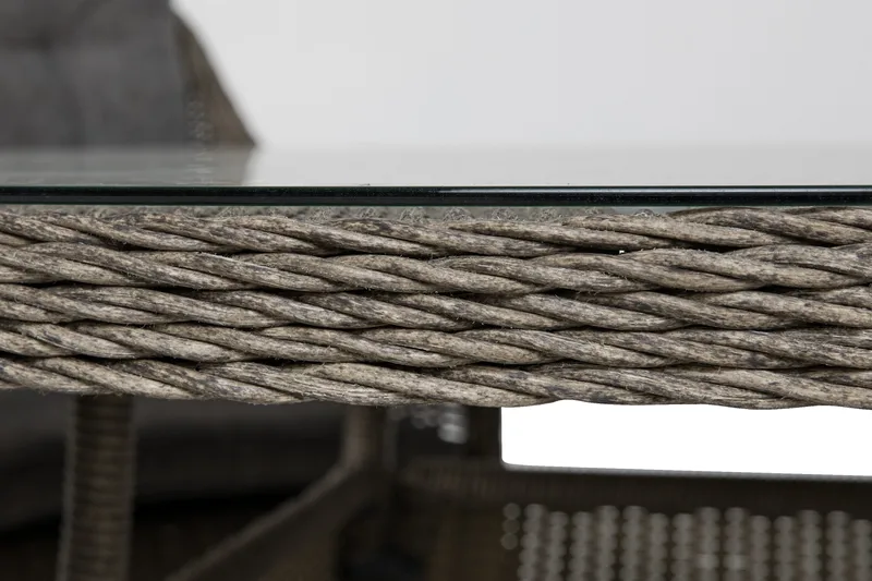 Marcus Matgrupp 140 Rund + 4 Fåtöljer m Dyna - Grå - Utemöbler - Utegrupp - Matgrupp utomhus