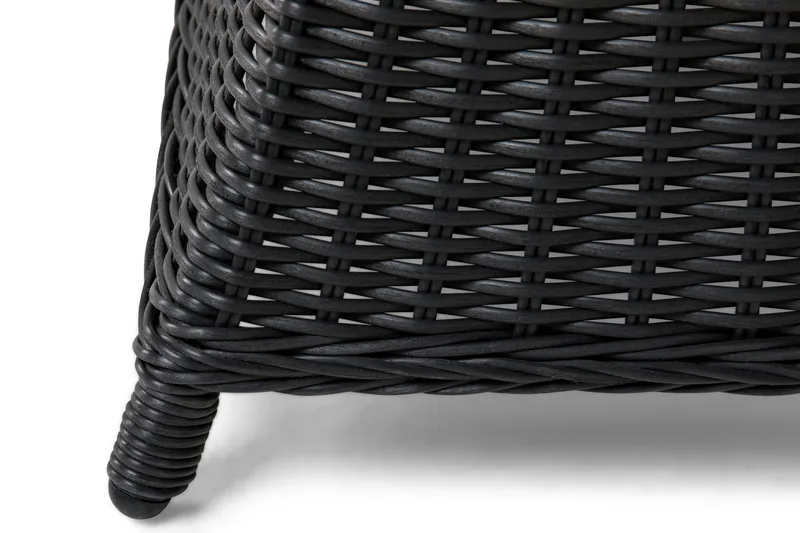 Marcus Matgrupp 140 Rund + 6 Fåtöljer m Dyna - Svart - Utemöbler - Utegrupp - Matgrupp utomhus